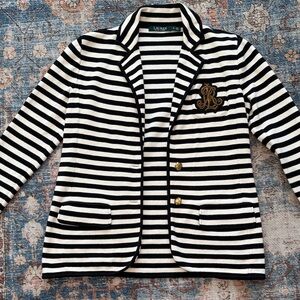 Ralph Lauren women’s Black and White Striped Blazer size M